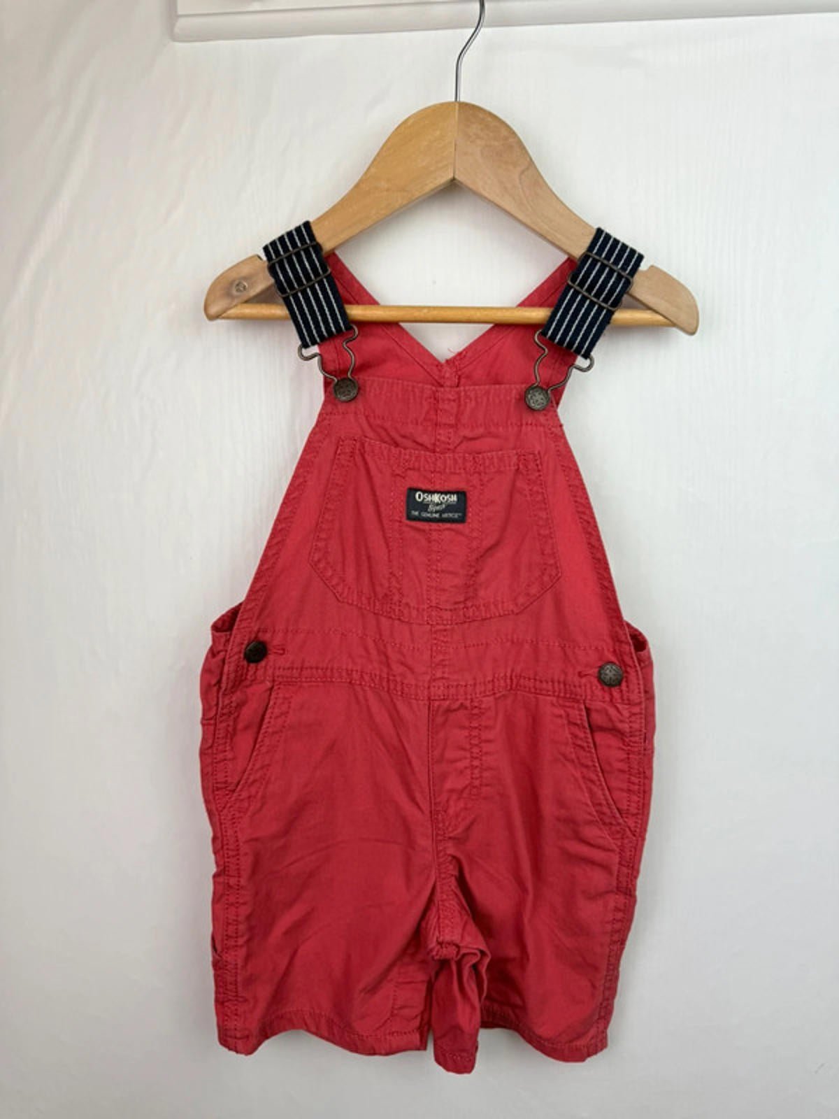Vintage Oshkosh Red Shorty Dungarees - Unisex 24 Months - Little Ones Preloved. Second Hand Children's & Preloved Baby, Kids, Girls & Boys Clothes. UK online