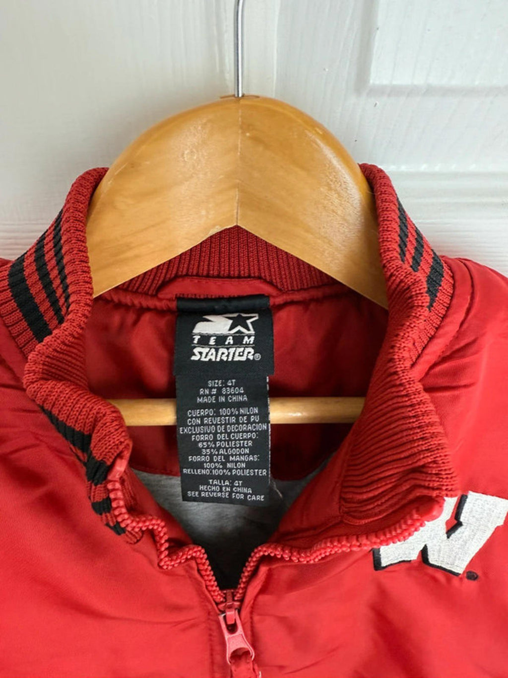 Vintage Team Starter Badgers Varsity Jacket - Kids 4T - Little Ones Preloved. Second Hand Children's & Preloved Baby, Kids, Girls & Boys Clothes. UK online
