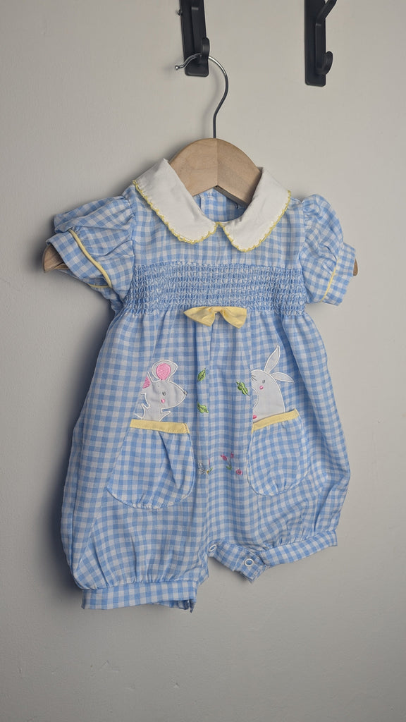 Watch Me Grow Blue Plaid Romper - Baby Girls 0-3 Months Little Ones Preloved Used, Preloved, Preworn & Second Hand Baby, Kids & Children's Clothing UK Online. Cheap affordable. Brands including Next, Joules, Nutmeg Morrisons, TU, F&F, H&M.