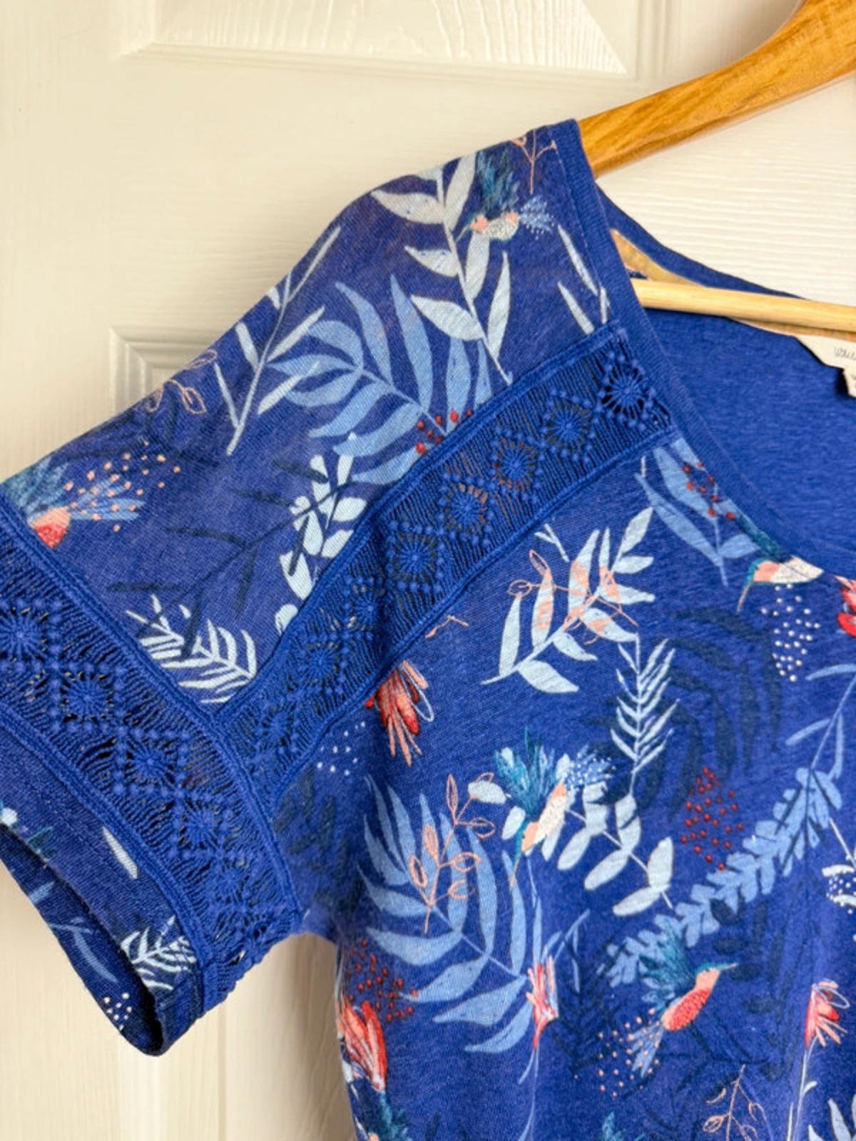 White Stuff Blue Floral Tunic Top - Ladies Size 12 - Little Ones Preloved. Second Hand Children's & Preloved Baby, Kids, Girls & Boys Clothes. UK online