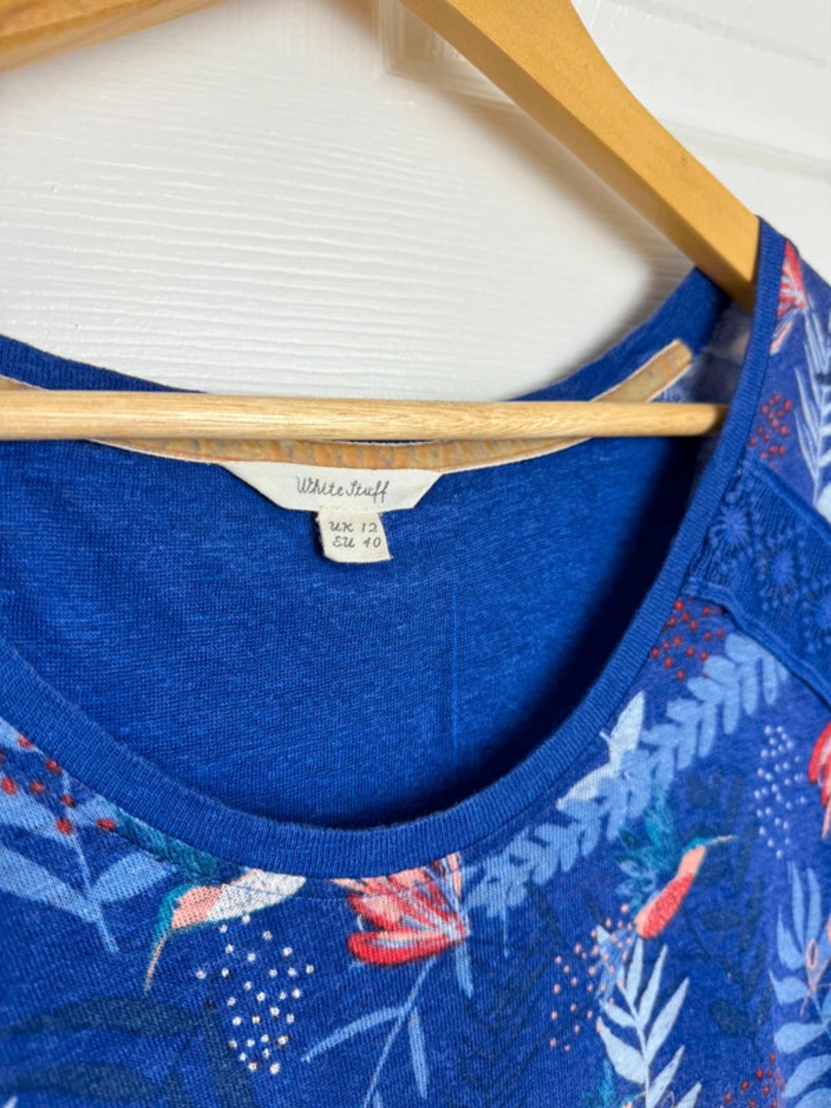 White Stuff Blue Floral Tunic Top - Ladies Size 12 - Little Ones Preloved. Second Hand Children's & Preloved Baby, Kids, Girls & Boys Clothes. UK online