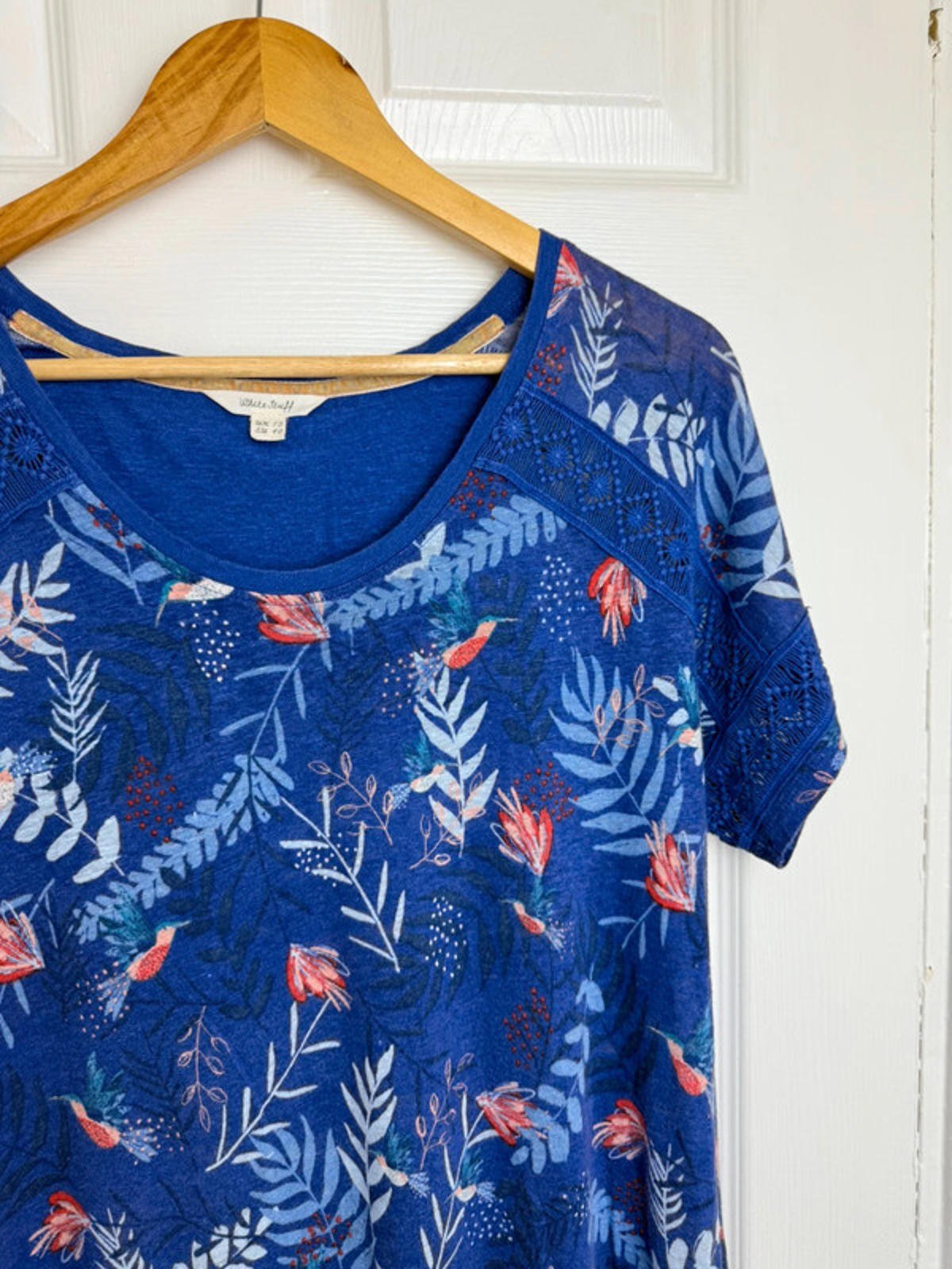 White Stuff Blue Floral Tunic Top - Ladies Size 12 - Little Ones Preloved. Second Hand Children's & Preloved Baby, Kids, Girls & Boys Clothes. UK online