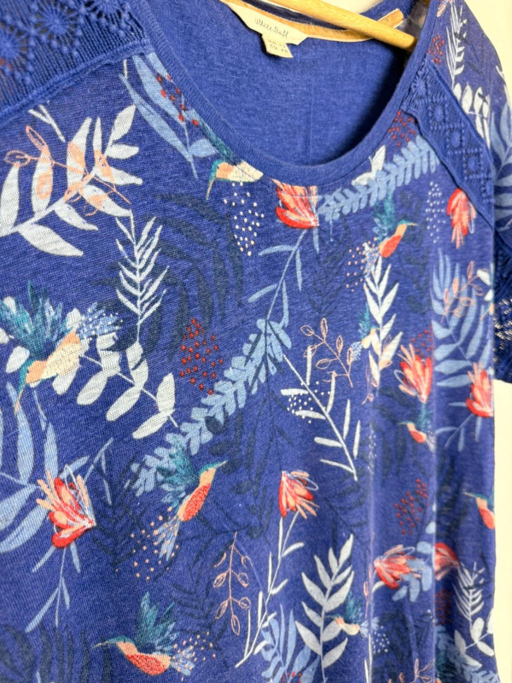 White Stuff Blue Floral Tunic Top - Ladies Size 12 - Little Ones Preloved. Second Hand Children's & Preloved Baby, Kids, Girls & Boys Clothes. UK online
