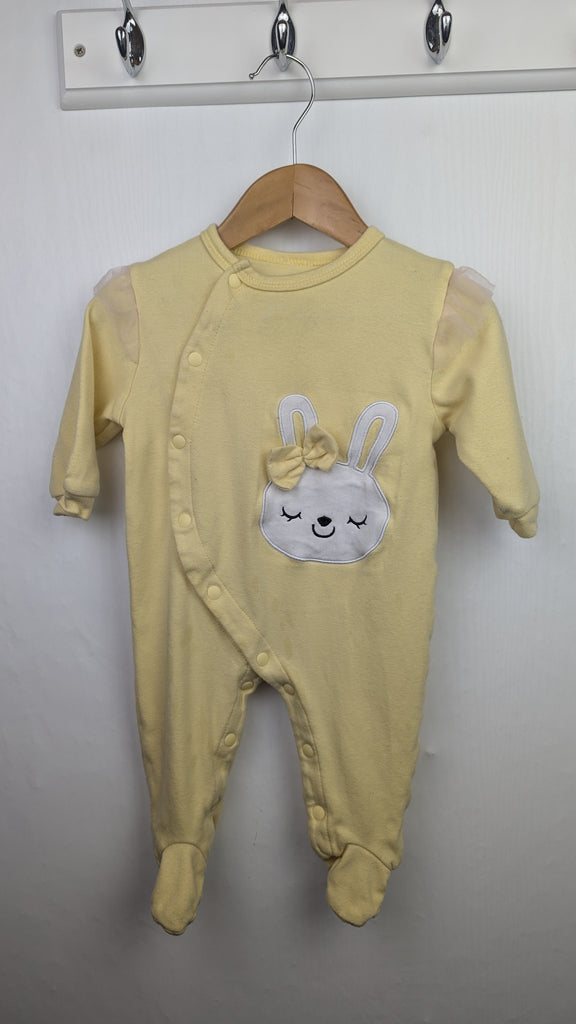 Yellow Bunny Sleepsuit - Girls 6 Months Unbranded Used, Preloved, Preworn & Second Hand Baby, Kids & Children's Clothing UK Online. Cheap affordable. Brands including Next, Joules, Nutmeg Morrisons, TU, F&F, H&M.