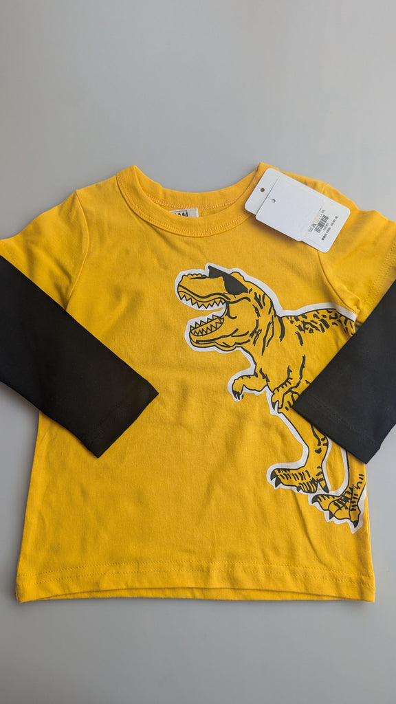 Yellow T-Rex Long Sleeve Top - Boys 2 Years Unbranded Used, Preloved, Preworn & Second Hand Baby, Kids & Children's Clothing UK Online. Cheap affordable. Brands including Next, Joules, Nutmeg Morrisons, TU, F&F, H&M.