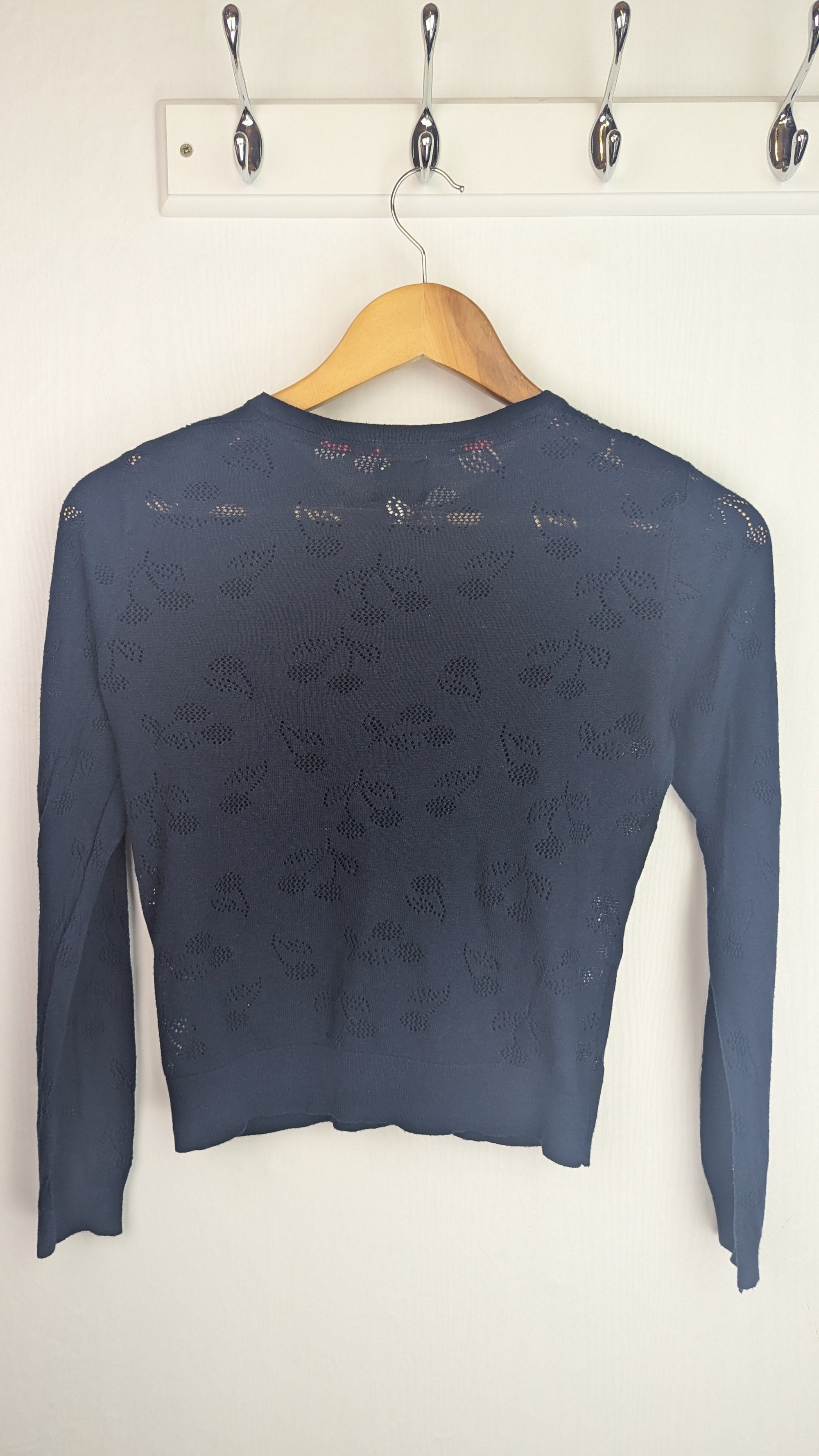 Yumi Girl Navy Cherry Cardigan - Girls 13 - 14 Years - Little Ones Preloved. Second Hand Children's & Preloved Baby, Kids, Girls & Boys Clothes. UK online