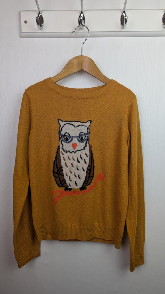 Yumi Girls Mustard Wise Owl Jumper - Girls 9-10 Years Yumi Girl Used, Preloved, Preworn & Second Hand Baby, Kids & Children's Clothing UK Online. Cheap affordable. Brands including Next, Joules, Nutmeg Morrisons, TU, F&F, H&M.