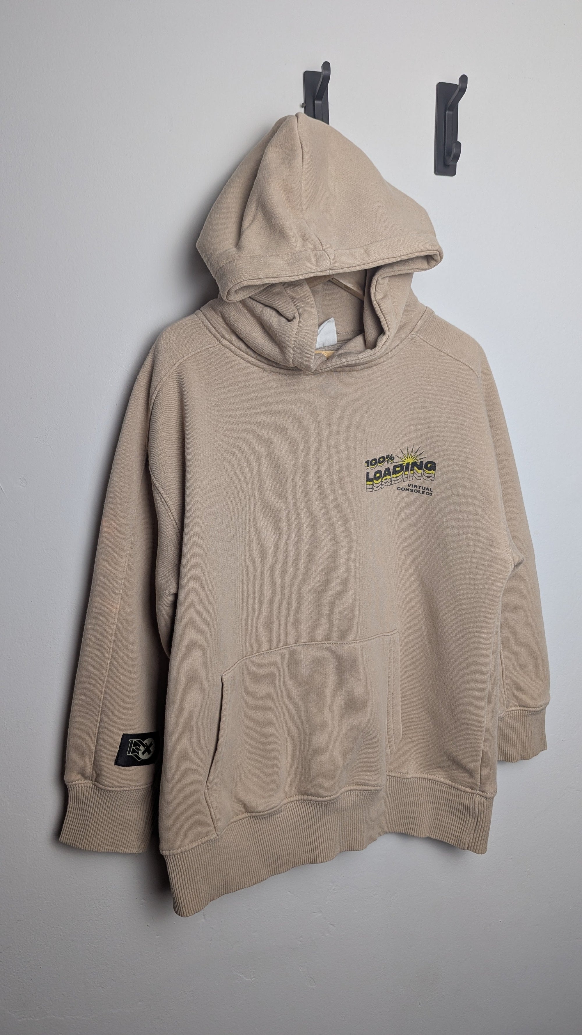 Zara Beige 'Loading' Hoodie - Boys 7 Years - Little Ones Preloved. Second Hand Children's & Preloved Baby, Kids, Girls & Boys Clothes. UK online