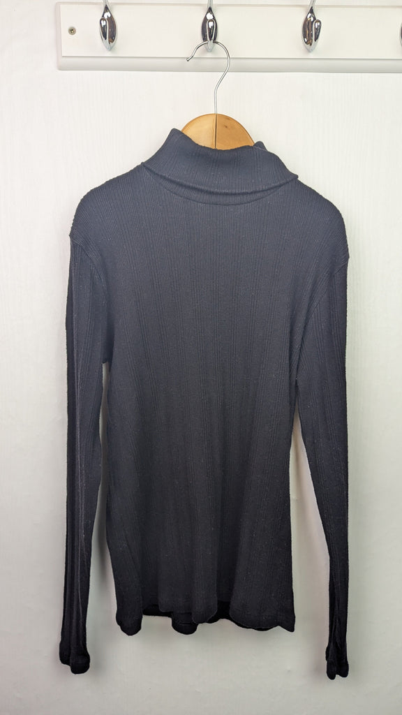 Zara Black Ribbed Turtle Neck Top - Girls 11-12 Years Little Ones Preloved Used, Preloved, Preworn & Second Hand Baby, Kids & Children's Clothing UK Online. Cheap affordable. Brands including Next, Joules, Nutmeg Morrisons, TU, F&F, H&M.