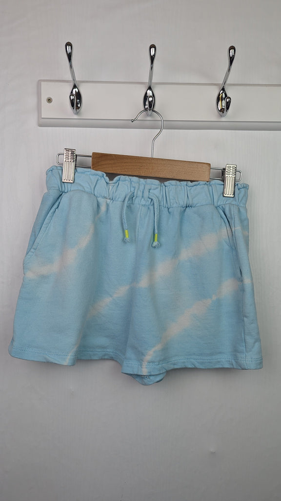 Zara Blue Tie Dye Shorts - Girls 11-12 Years Little Ones Preloved Used, Preloved, Preworn Baby, Girls & Boys Clothes. Kids & Children's second hand Clothing UK Online. Cheap affordable. Brands including Next, Joules, Nutmeg Morrisons, TU, F&F, H&M.