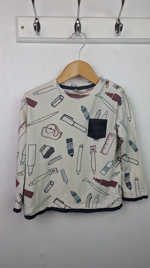 Zara Cream Stationary Top - Boys 18-24 Months Little Ones Preloved Used, Preloved, Preworn & Second Hand Baby, Kids & Children's Clothing UK Online. Cheap affordable. Brands including Next, Joules, Nutmeg Morrisons, TU, F&F, H&M.