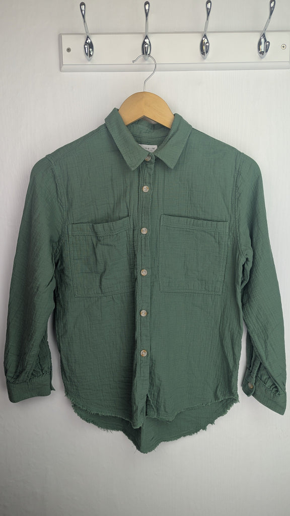 Zara Green Frayed Long sleeve Cotton Shirt - Girls 11-12 Years Zara Used, Preloved, Preworn & Second Hand Baby, Kids & Children's Clothing UK Online. Cheap affordable. Brands including Next, Joules, Nutmeg Morrisons, TU, F&F, H&M.