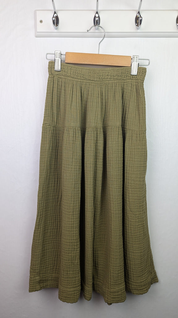 Zara Green Muslin Cotton Skirt - Girls 11-12 Years Little Ones Preloved Used, Preloved, Preworn & Second Hand Baby, Kids & Children's Clothing UK Online. Cheap affordable. Brands including Next, Joules, Nutmeg Morrisons, TU, F&F, H&M.