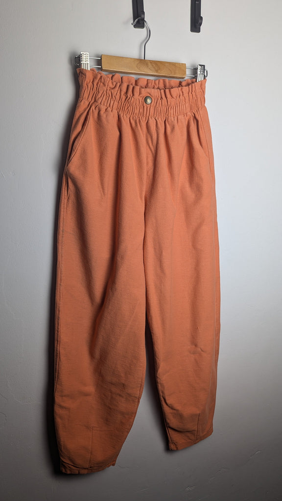 Zara Orange Cotton Trousers - Girls 11-12 Years Little Ones Preloved Used, Preloved, Preworn Baby, Girls & Boys Clothes. Kids & Children's second hand Clothing UK Online. Cheap affordable. Brands including Next, Joules, Nutmeg Morrisons, TU, F&F, H&M.