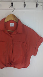 Zara Orange Crop Shirt - Girls 11 - 12 Yea - Little Ones Preloved. Second Hand Children's & Preloved Baby, Kids, Girls & Boys Clothes. UK online