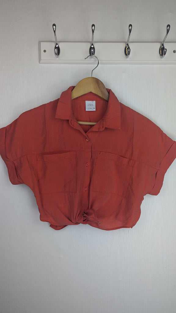 Zara Orange Crop Shirt - Girls 11-12 Yea Zara Used, Preloved, Preworn Baby, Girls & Boys Clothes. Kids & Children's second hand Clothing UK Online. Cheap affordable. Brands including Next, Joules, Nutmeg Morrisons, TU, F&F, H&M.