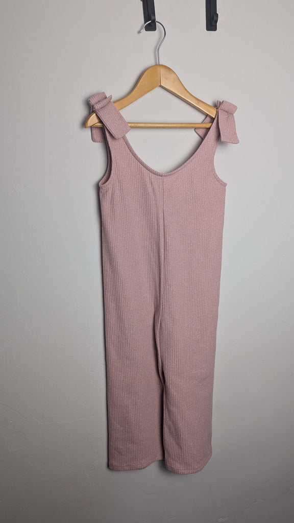 Zara Pink & Silver Ribbed Jumpsuit - Girls 3-4 Years Little Ones Preloved Used, Preloved, Preworn Baby, Girls & Boys Clothes. Kids & Children's second hand Clothing UK Online. Cheap affordable. Brands including Next, Joules, Nutmeg Morrisons, TU, F&F, H&M.