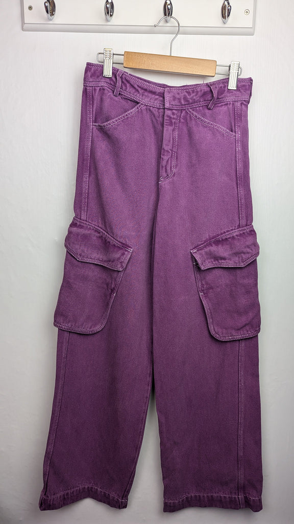 Zara Purple Wide Leg Jeans - Girls 13-14 Years Little Ones Preloved Used, Preloved, Preworn Baby, Girls & Boys Clothes. Kids & Children's second hand Clothing UK Online. Cheap affordable. Brands including Next, Joules, Nutmeg Morrisons, TU, F&F, H&M.