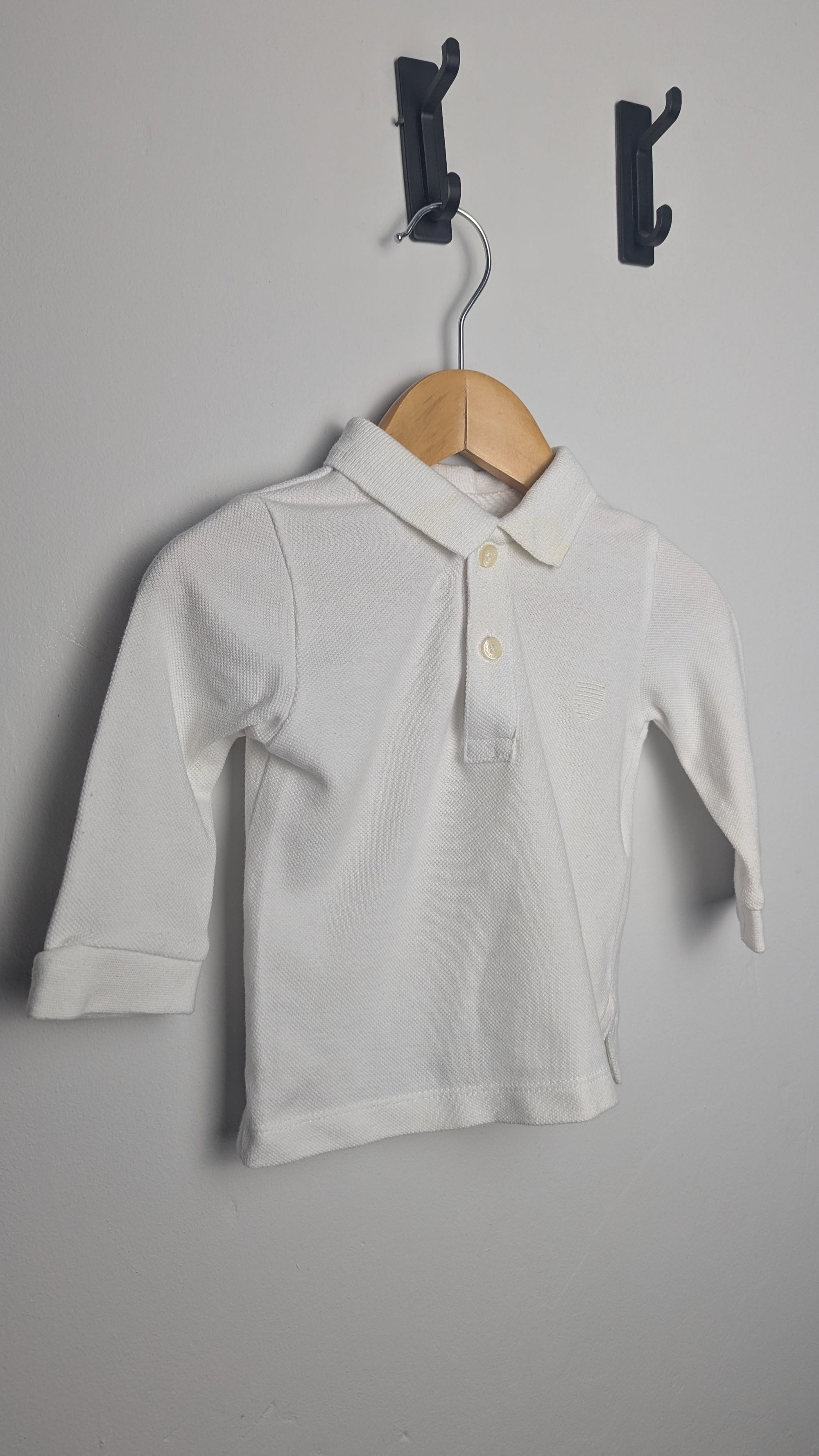 Zara White Long Sleeve Polo Top - Boys 3 - 6 Months - Little Ones Preloved. Second Hand Children's & Preloved Baby, Kids, Girls & Boys Clothes. UK online
