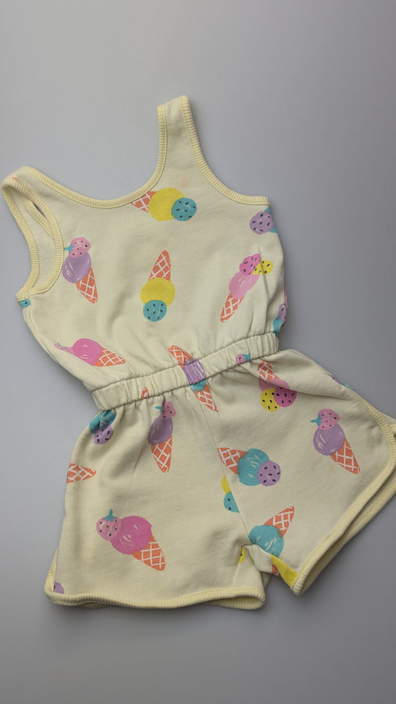 Zara Yellow Icecream Playsuit - Girls 4-5 Years Little Ones Preloved Used, Preloved, Preworn Baby, Girls & Boys Clothes. Kids & Children's second hand Clothing UK Online. Cheap affordable. Brands including Next, Joules, Nutmeg Morrisons, TU, F&F, H&M.