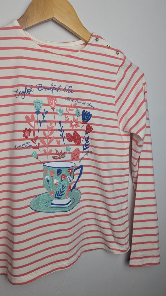 ZY Striped Floral Long Sleeve Top - Girls 13-14 Years Little Ones Preloved Used, Preloved, Preworn & Second Hand Baby, Kids & Children's Clothing UK Online. Cheap affordable. Brands including Next, Joules, Nutmeg Morrisons, TU, F&F, H&M.