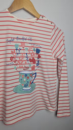 ZY Striped Floral Long Sleeve Top - Girls 13 - 14 Years - Little Ones Preloved. Second Hand Children's & Preloved Baby, Kids, Girls & Boys Clothes. UK online